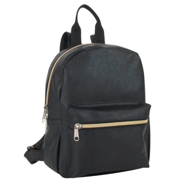 10-Inch Black Vinyl Portable Backpack