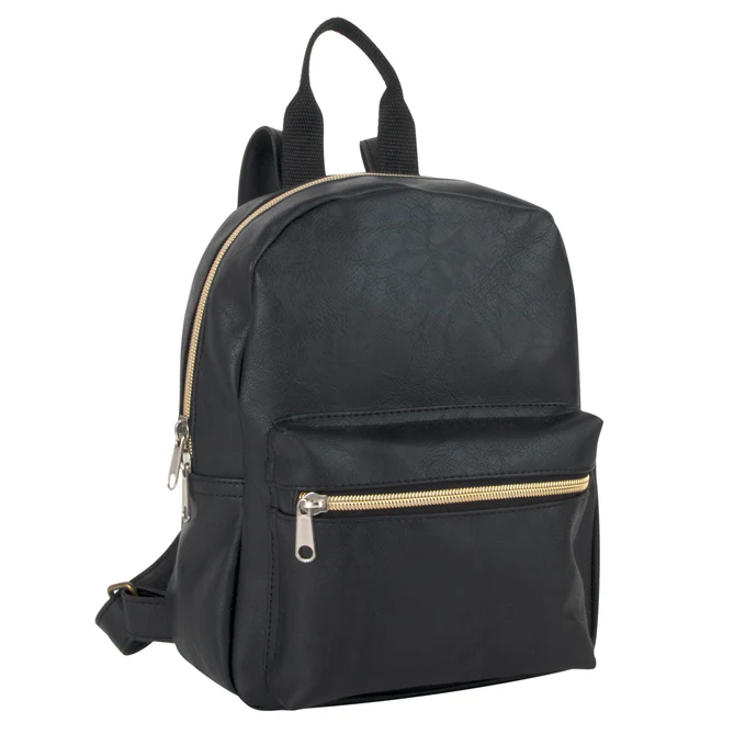 10-Inch Black Vinyl Portable Backpack