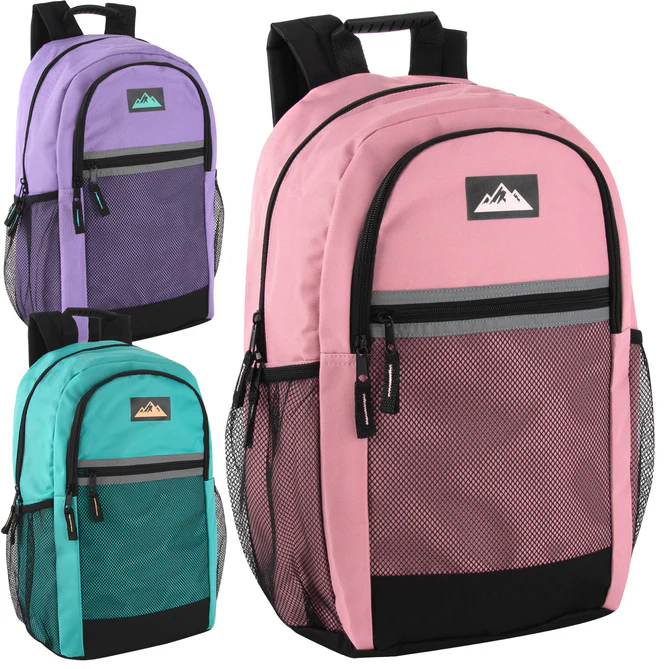 18-Inch Multipocket Girls Reflective Backpack