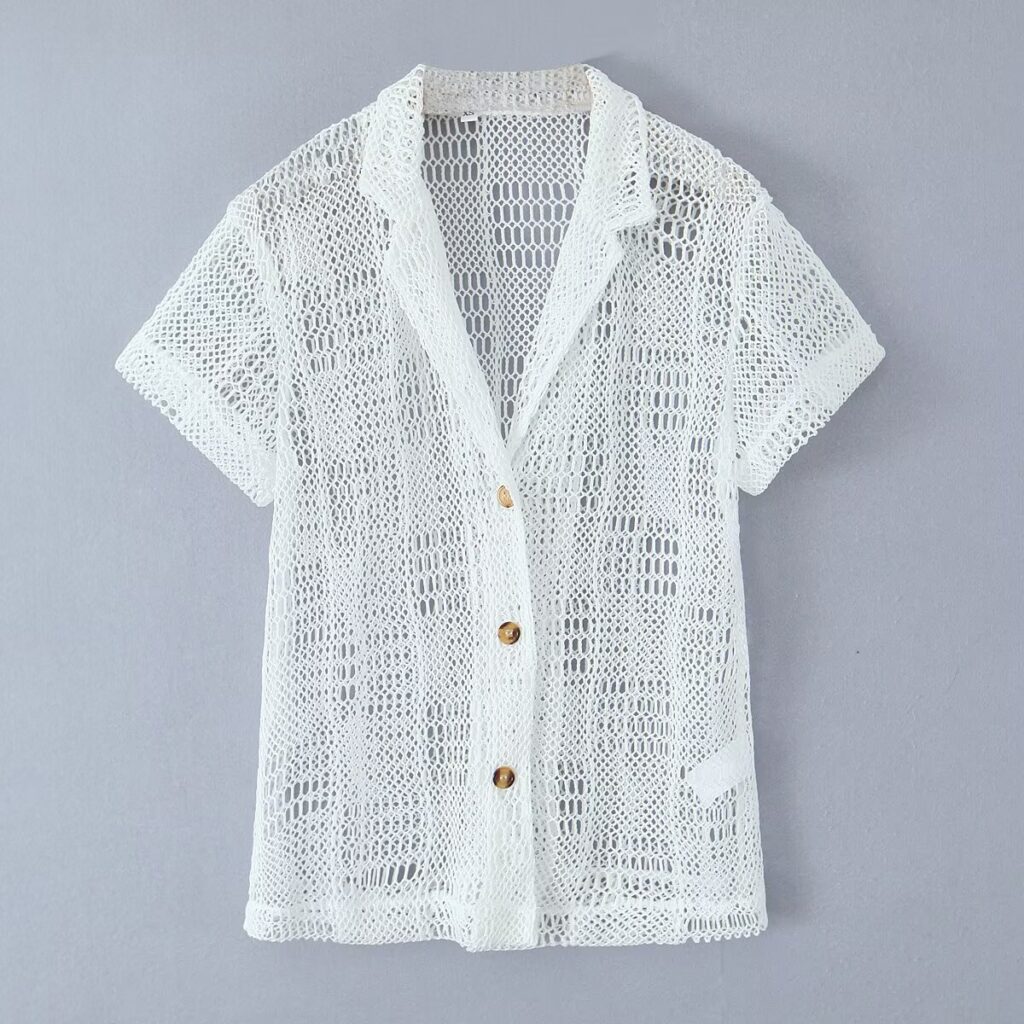 Seaside Collar Short Sleeved Shirt