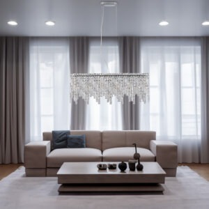 Oval Crystal Pendant Light
