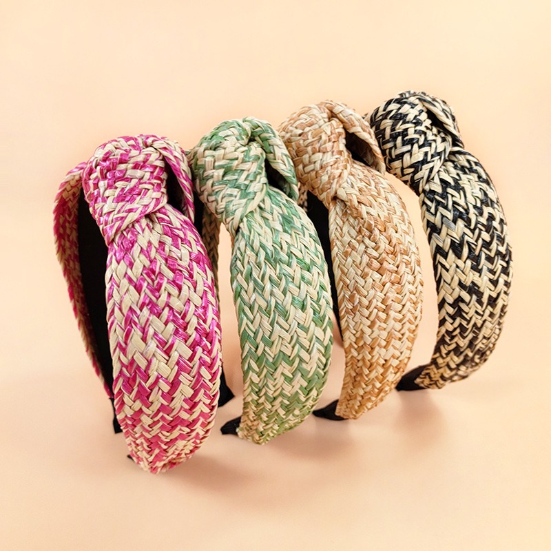 Straw mat knotted headband