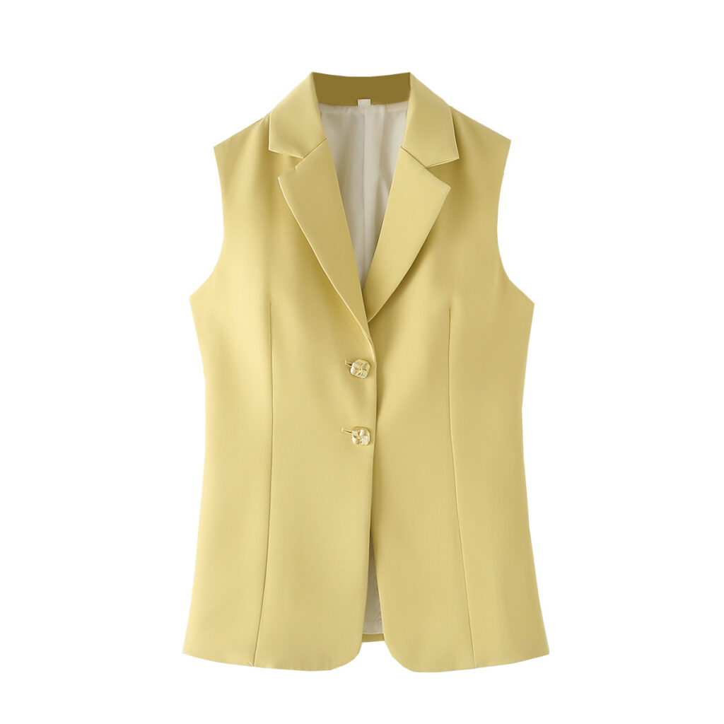 Women's collar sleeveless two button suit vest