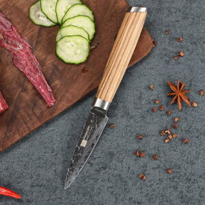 Wooden handle peeling knife