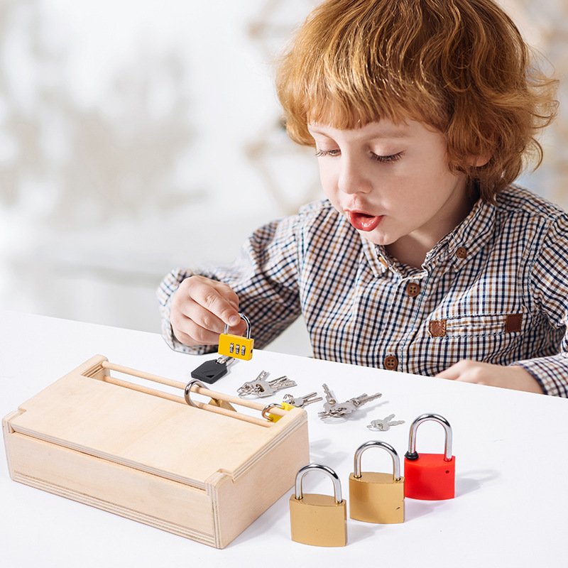 Wooden early childhood education unlocking Montessori unlocking toys