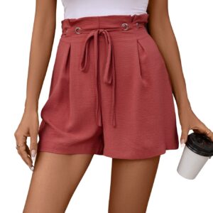 European and American fashion casual high waisted solid color shorts for women