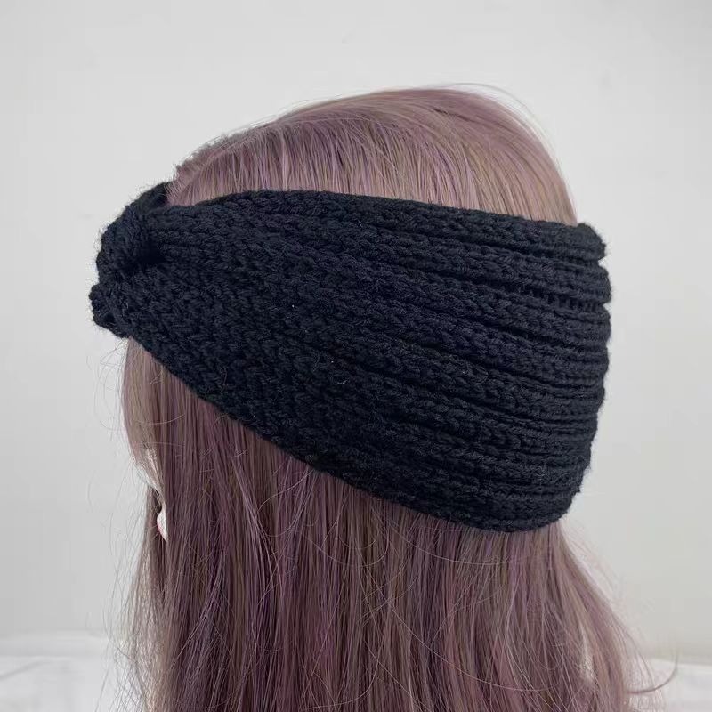Knitted cross wool hair band