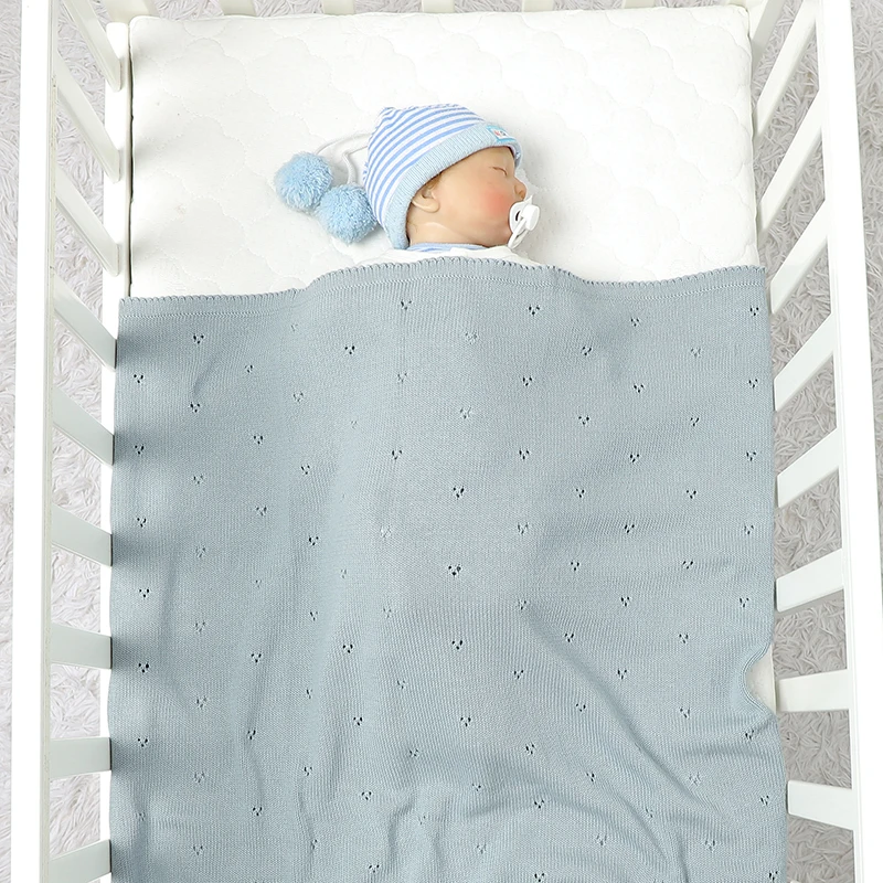 Baby knitted solid colour hollow point duvet cover