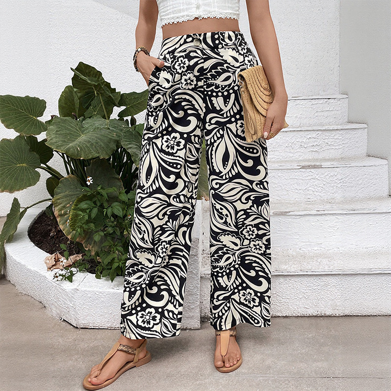 High-rise straight trousers