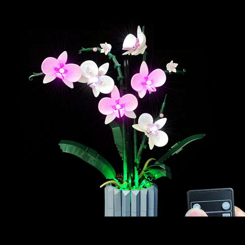 Building block lighting LED with LEGO orchid green plant