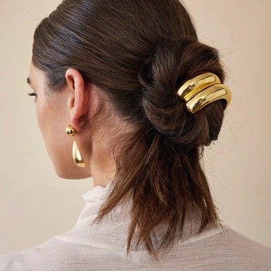 U-shaped alloy hair rope with a high-end feel, tied ponytail hair loop, cool style, round head rope for women