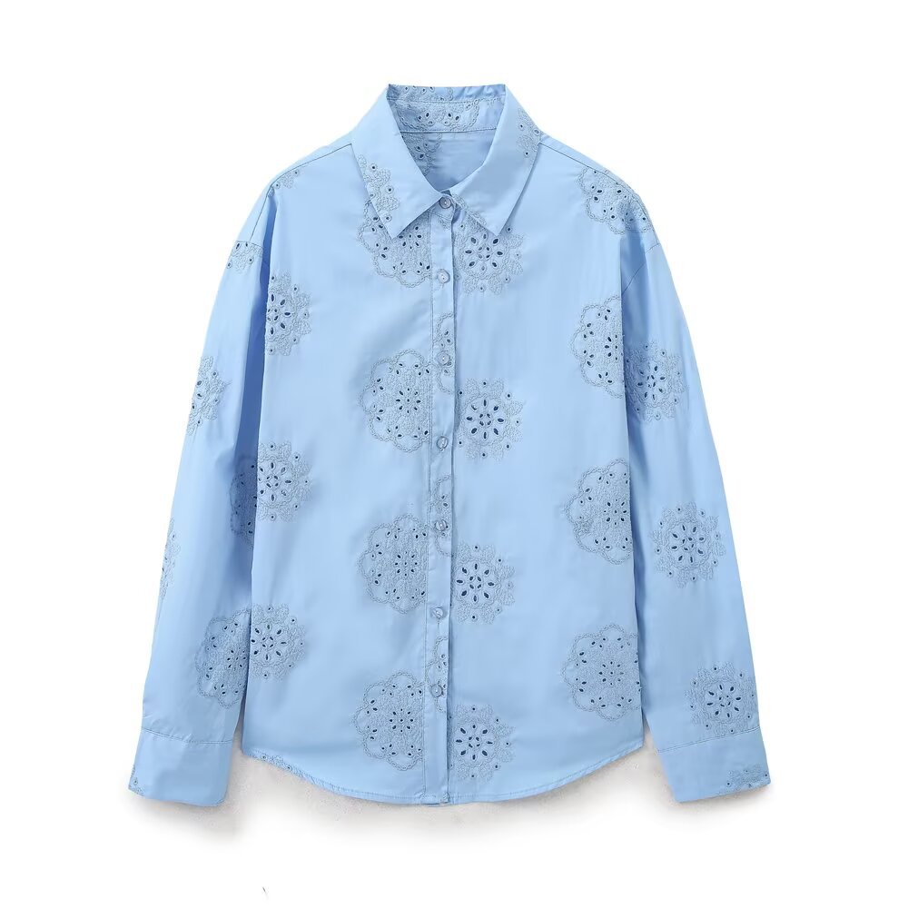 Casual embroided women's shirt