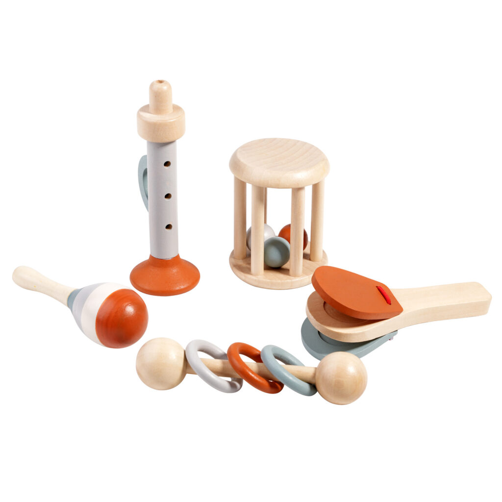Wooden Baby Hand-Held Bells