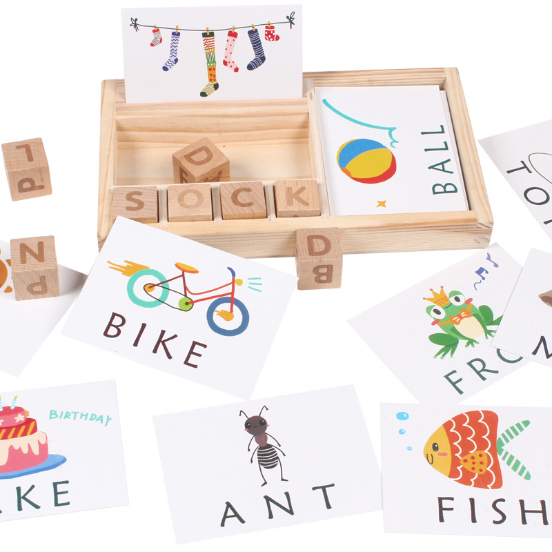 Children's Wooden English Word Puzzle Game