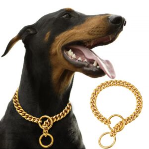 10mm Gold Stainless Steel Dog Necklace