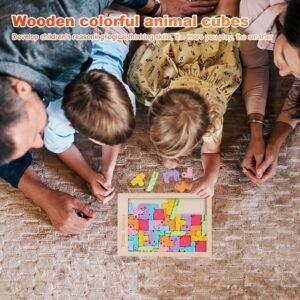 Children's Creative Wooden Animal Tetris