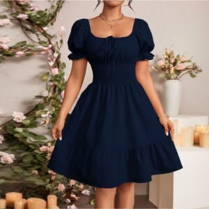 Square-neck Backless Dress