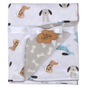 Puppy-Themed Baby Fleece Blanket- New