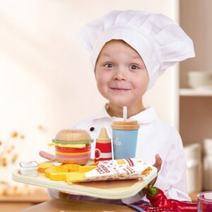 Children Burger French Fries Wooden Simulation Toy