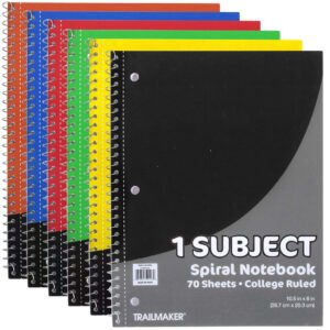 College Ruled 1 Subject Spiral Bound Notebook