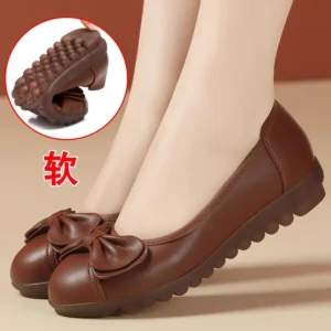 Tendon Bottom Elderly Women's Leather Shoe