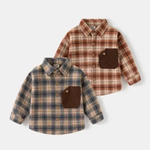 Boys Plaid Long Sleeve Shirt
