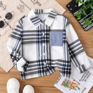 Boys Single-Breasted Casual Top with Pocket