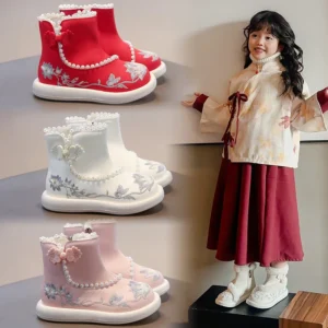 Girls' Embroidery Design Christmas Shoe