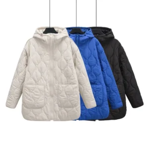 Stand Collar Hooded Jacket for Women