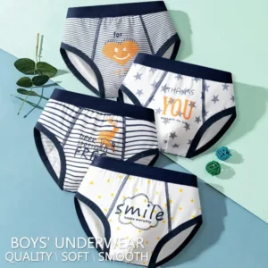 4PCS Cotton Boys Boxer Briefs