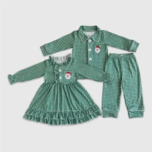 Kids' Santa Green Christmas Pajamas