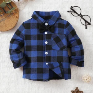 Boys Checkered Winter Long Sleeve Shirt