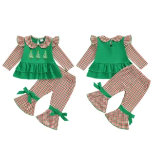 Girls' Fleece Lined Pants 2 Piece Christmas Set