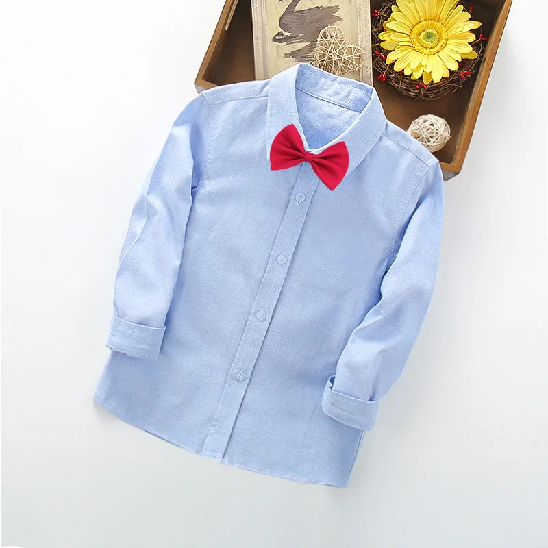 blue shirt red bow