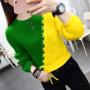 Women's Round Neck Long Sleeve Knitted Pullovers