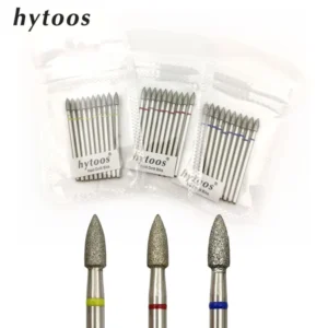 10 pcs HYTOOS Diamond Nail Drill Bits