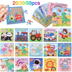 10-50Pcs Mini Cartoon Paper Jigsaw Puzzles