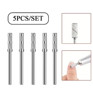 5pcs Stainless Steel Nail Drill Bits