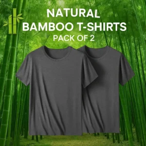 2 Pack Men’s Bamboo Fiber Round Neck T-Shirts
