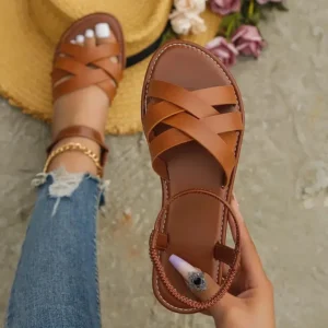 Roman Strap Flat Bottom Ladies Sandals