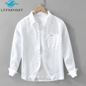 Men’s 100% Linen White Shirt