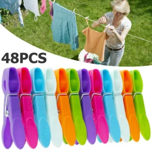 24/48PCS Strong Grip Pegs for Washing Line