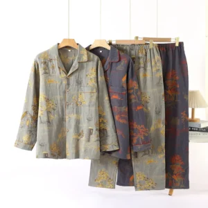 Men’s Cotton Long Sleeve Sleepwear Set