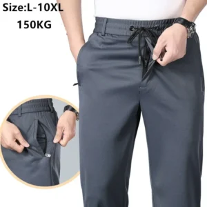 Loose Straight Elastic Waist Men Trousers