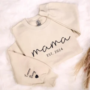 Personalized Mama Embroidery Hoodie
