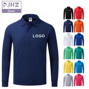 Custom Cotton Long Sleeve Polo Shirts