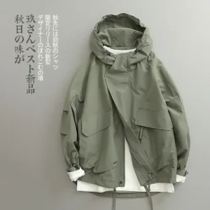 Green Hooded Bomber Jacket