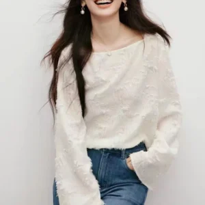 Women’s Retro Tassel Chiffon Shirt