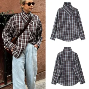 Women’s Spring 2026 Plaid Blouse