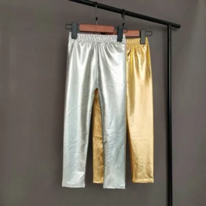 Girls' Elastic Faux Leather Leggings